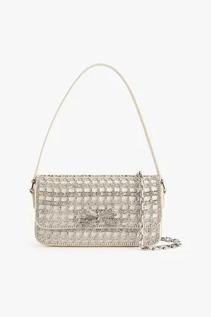 Self-Portrait Bow-detail Crystal-embellished Shoulder Bag
