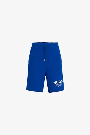 HUGO BOSS Brand-print Drawstring-waist Cotton-jersey Shorts