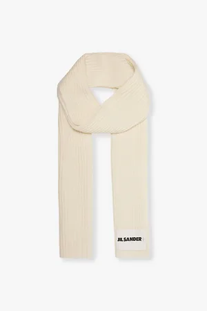 Jil Sander Logo-patch Ribbed Wool Scarf