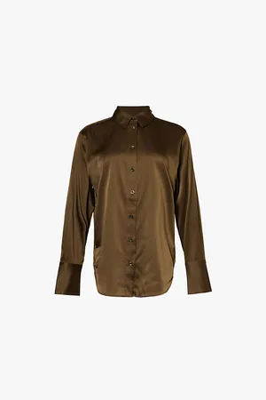 Frame The Standard Spread-collar Silk-blend Shirt
