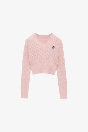 Loewe Branded V-neck Cotton-knitted Jumper