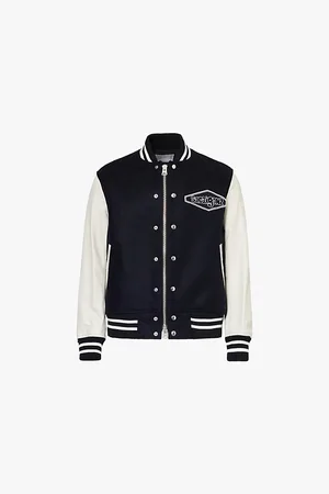 SACAI Brand Appliqué Contrast Panels Regular Fit Wool Jacket