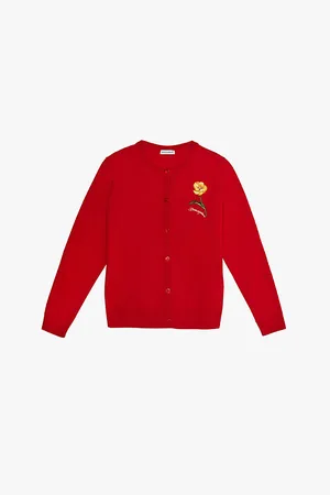 Dolce & Gabbana Brand-embroidered Knitted Wool Cardigan 4-10 Years