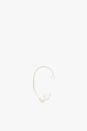 Panconesi Brand-engraved Sterling-silver and Zirconia Three-point Ear Cuff