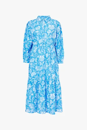 ASPIGA Lara Floral-print Organic-cotton Midi Dress