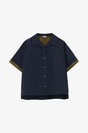 Loewe Contrast-trim Short-sleeve Cotton-blend Shirt