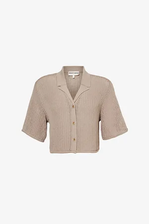 The Couture Club Cropped Relaxed-fit Knitted Shirt