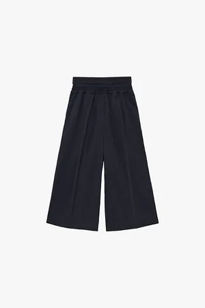 Loewe Elasticated Wide-leg High-rise Cropped Cotton-blend Trousers