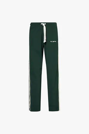 Cole Buxton Embroidered Branding Stripe Panel Straight Leg Relaxed Fit Woven Trousers