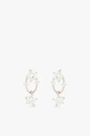 Panconesi Diamanti Rhodium-plated Brass and Zirconia Drop Earrings