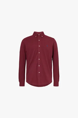 Ralph Lauren Button-down Collar Embroidered Branding Regular Fit Cotton Shirt