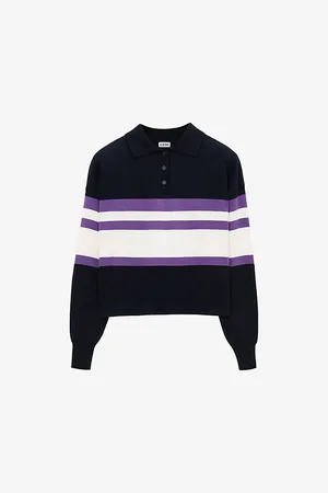 Loewe Striped Polo-collar Cotton-knit Jumper