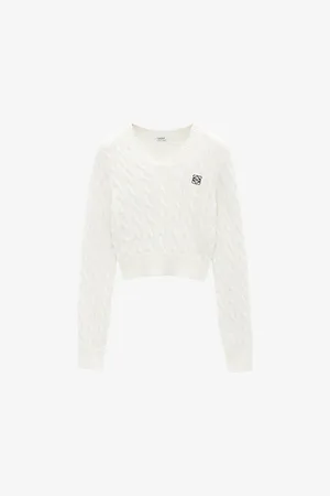 Loewe Branded V-neck Cotton-knitted Jumper