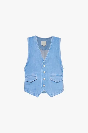 Favorite Daughter The Poppy Flap-pockets Denim Gilet