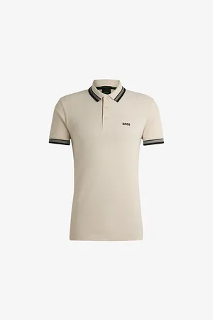 HUGO BOSS Logo-embroidered Stripe Cotton-piqué Polo Shirt