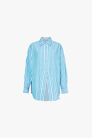 Favorite Daughter Doors Open Striped-print Cotton-poplin Shirt