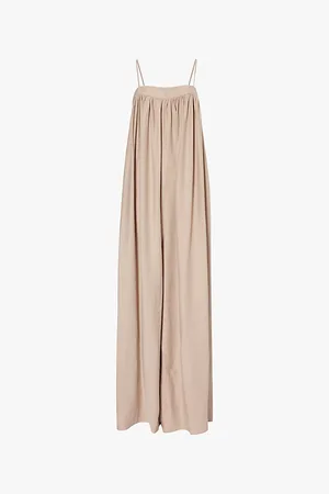 The Frankie Shop Maude Gathered Woven Jumpsuit