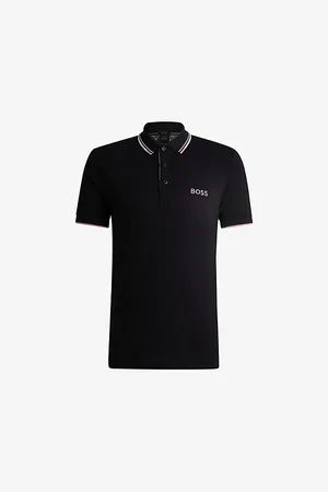 HUGO BOSS Logo-embroidered 3d-stripe Stretch Cotton-blend Polo Shirt