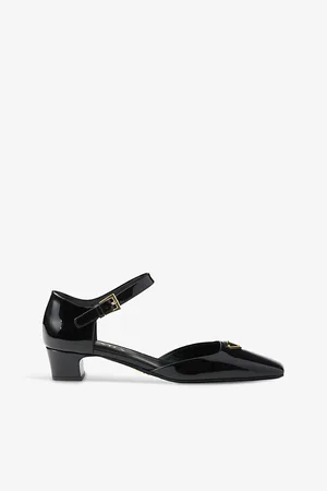 Prada Brand-plaque Patent-leather Mary Jane Courts