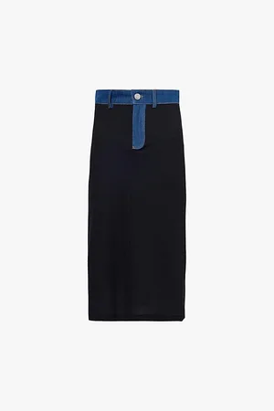 COPERNI Contrast Waistband Ribbed Stretch-jersey Midi Skirt