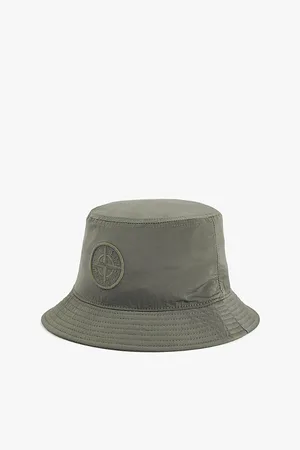 Stone Island Wide Brim Embroidered Branding Shell Bucket Hat
