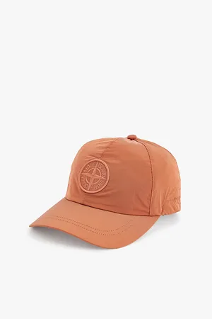 Stone Island Curved Peak Embroidered Branding Shell Cap