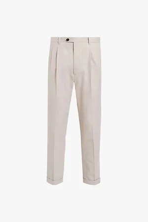 AllSaints Tallis Slim-fit Tapered-leg Cotton and Wool-blend Trousers