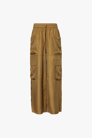 ME AND EM Wide-leg Parachute Silk Trousers