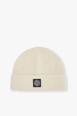 Stone Island Folded Brim Brand Patch Wool Beanie