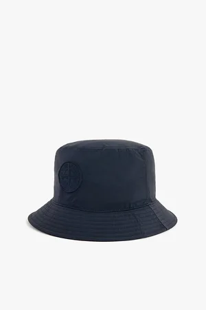 Stone Island Wide Brim Embroidered Branding Shell Bucket Hat