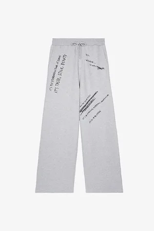 The Kooples Slogan-print Wide-leg Cotton Jogging Bottoms