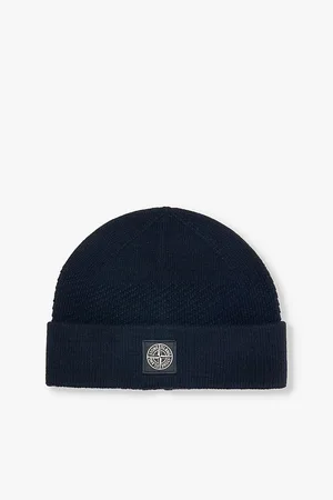 Stone Island Folded Brim Brand Patch Wool Beanie