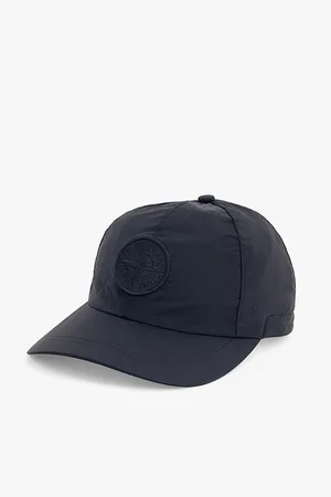 Stone Island Curved Peak Embroidered Branding Shell Cap