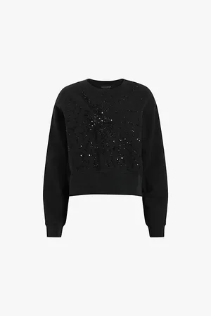 AllSaints Shatter Sequin-embellished Long-sleeve Organic-cotton Sweatshirt