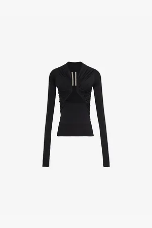 Rick Owens Prong Long-sleeve Geometric-cutout Stretch-jersey Top