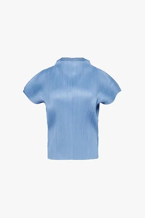 PLEATS PLEASE ISSEY MIYAKE June Cap-sleeve Pleated-knit Top