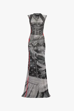 OTTOLINGER Graphic Recycled-polyester Stretchy Mesh Maxi Dress