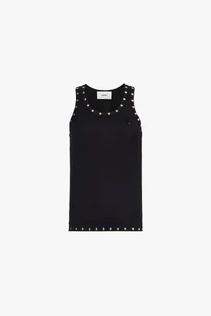 COPERNI Brand Embroidery Studded Cotton-blend Jersey Top