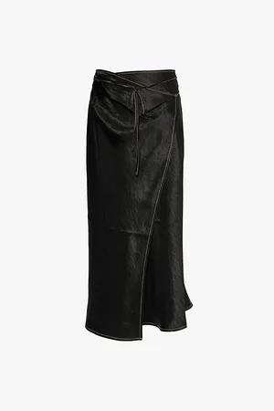 Acne Studios Lala Wrap-around Satin Midi Skirt