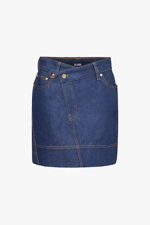 Jacquemus De-nimes Asymmetric-waistband Denim Mini Skirt
