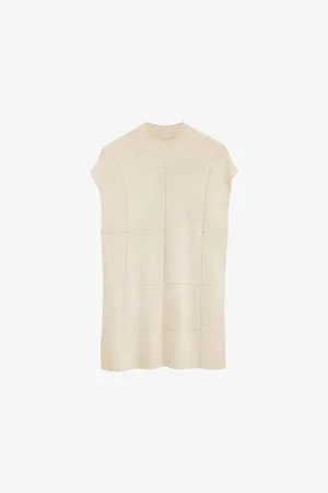 Joseph Grid-pattern Sleeveless Knitted Top