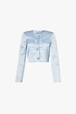 Self-Portrait Rhinestone-buttons Two-flap Pockets Woven Jacket
