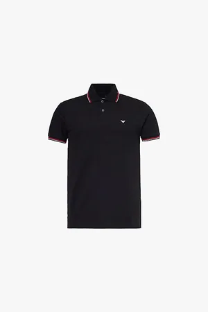 Emporio Armani Stripe-trim Regular-fit Stretch-cotton Polo Shirt