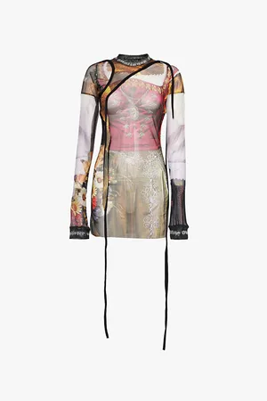 OTTOLINGER Asymmetric Long-sleeve Stretch-mesh Top