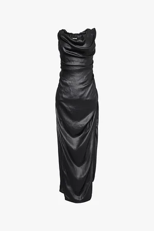 Vivienne Westwood Ginnie Pencil-silhouette Draped Woven Maxi Dress