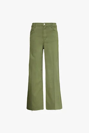 Favorite Daughter The Crop Misha Brand-embroidery Stretch-cotton Blend Trousers