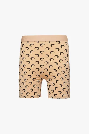 Marine Serre Moon-print High-rise Recycled Stretch-jersey Shorts