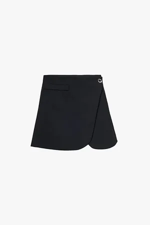 COPERNI Asymmetric Branded Hardware Recycled Polyester-blend Woven Mini Skirt