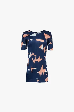 PLEATS PLEASE ISSEY MIYAKE Lucid Short-sleeve Geometric-pattern Pleated-knit T-shirt