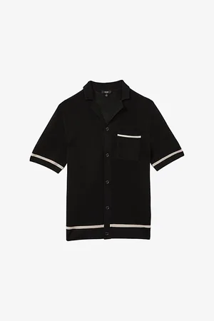 Reiss Albion Open-stitch Short-sleeve Knitted Shirt